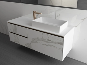 VICTORIA - Single wall-mounted porcelain stoneware vanity unit _ MOMA Design